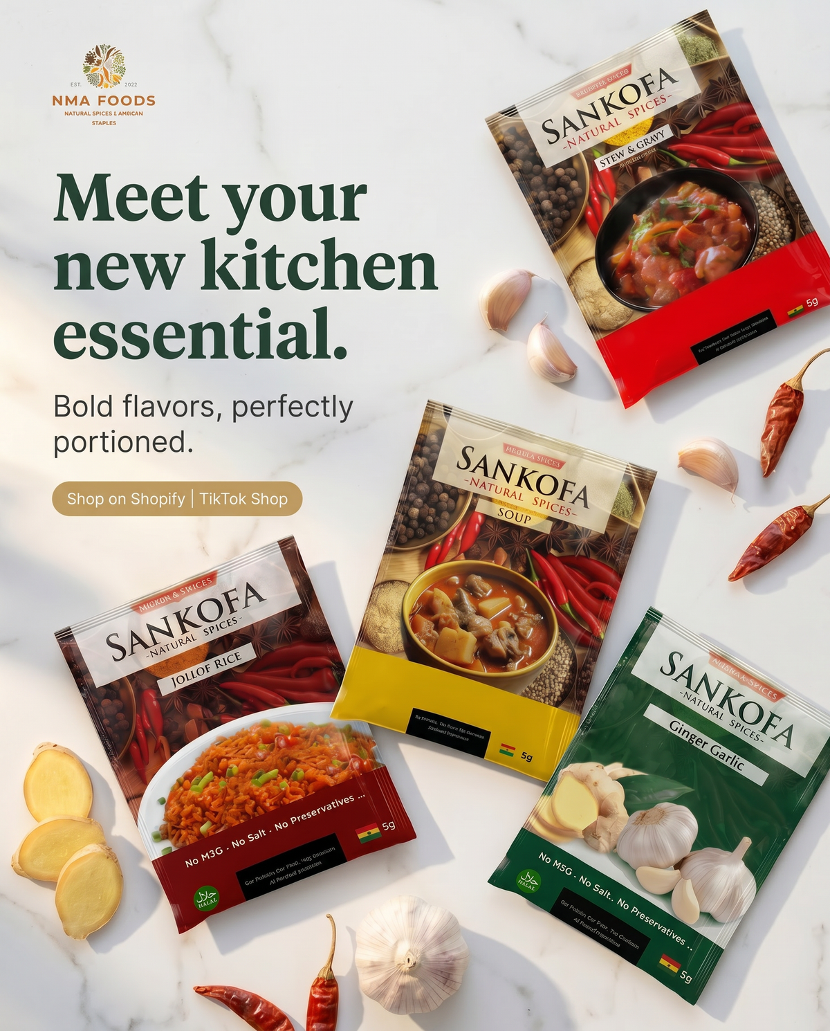 Light Soup Sunday – Ghanaian Soup, Chicken & Pepper Seasoning Bundle, No MSG