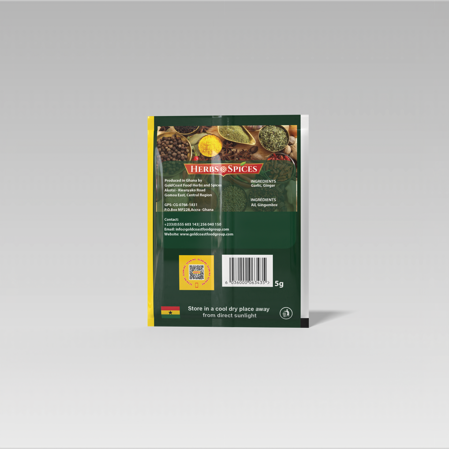 Sankofa Natural Spices— Ginger & Garlic Blend |No MSG & Fillers|5g & 25g|NMA Foods