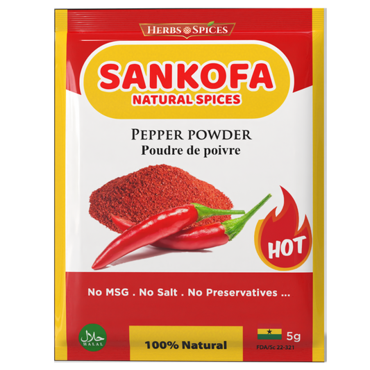Sankofa Natural Spices—Pepper Blend|Clean Label No MSG No Fillers|5g & 50g
