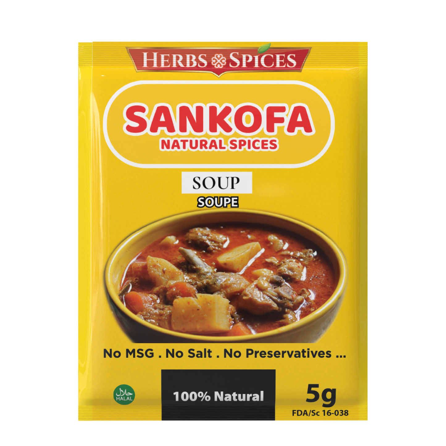 Sankofa Natural Spices—Soup Blend|No MSG & Fillers|5g & 25g|NMA Foods